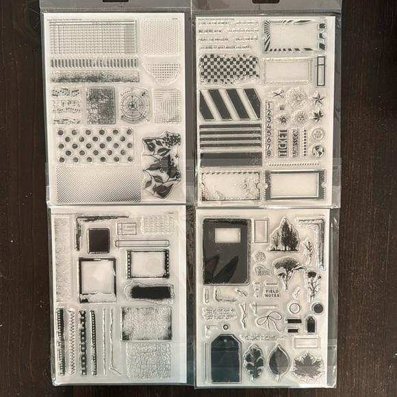 Heidi Swapp Stamp Society Clear Craft Stamp Set of 4. - Picture 1 of 5